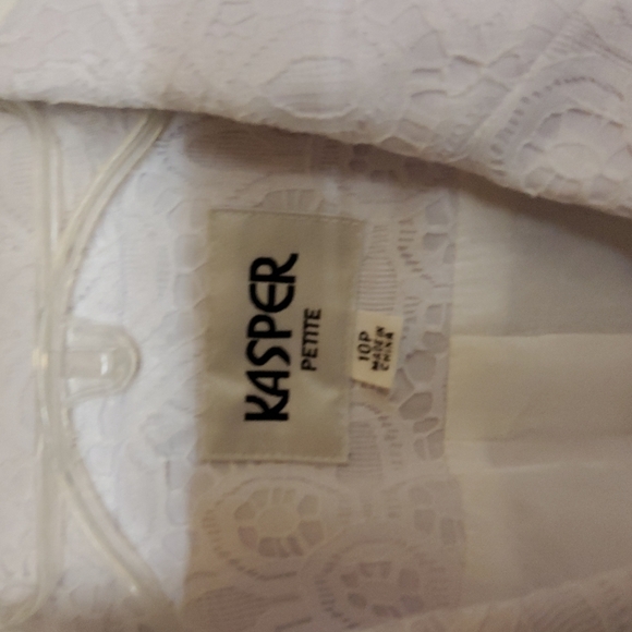 VINTAGE Kasper petite suit white lace size 10P - Picture 2 of 10